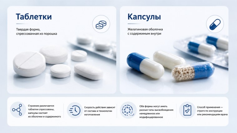 Таблетки и капсулы: в чем разница