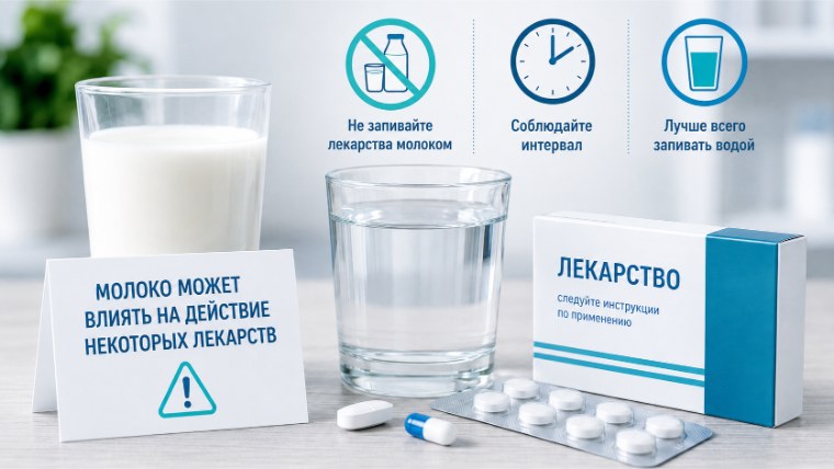 Можно ли запивать лекарства молоком