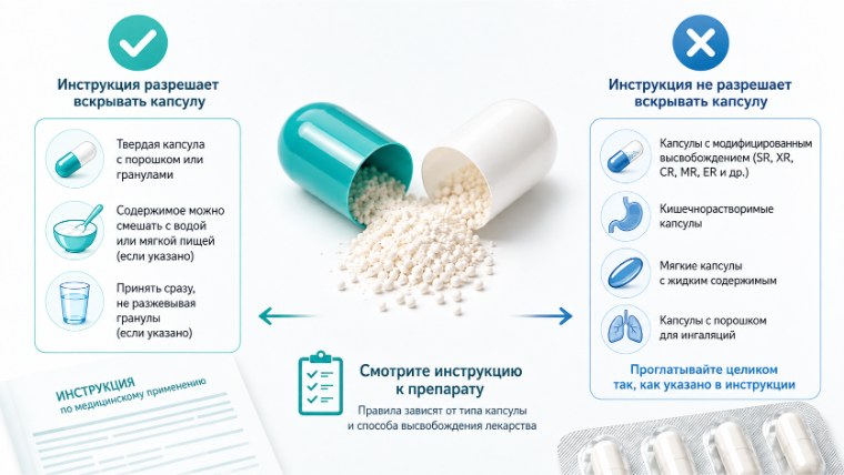Можно ли вскрывать капсулу