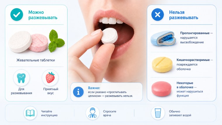 Можно ли разжевывать таблетки